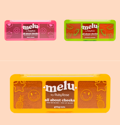 TRIO DE BLUSH MELU ILUMIN - CORES:STRAWBERRY DREAMS