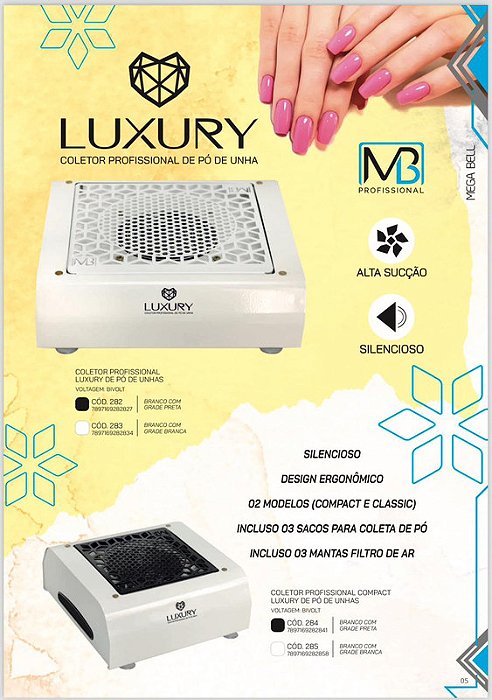 COLETOR DE PÓ LUXURY MEGABELL - CORES:BRANCO;TAMANHO:COMPACTO