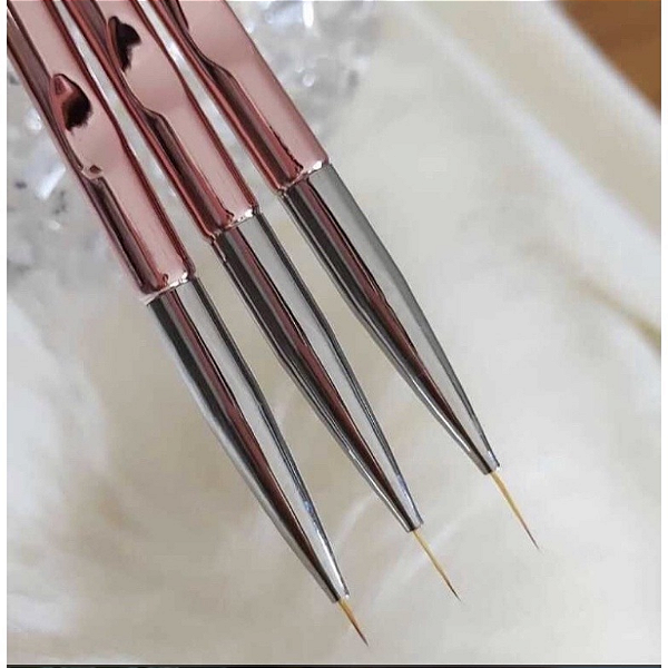 KIT 3 PINCEIS FINO ROSÊ KAISA