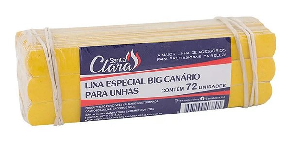 LIXA ESPECIAL BIG CANARIO PARA UNHAS C/72 SANTA CLARA