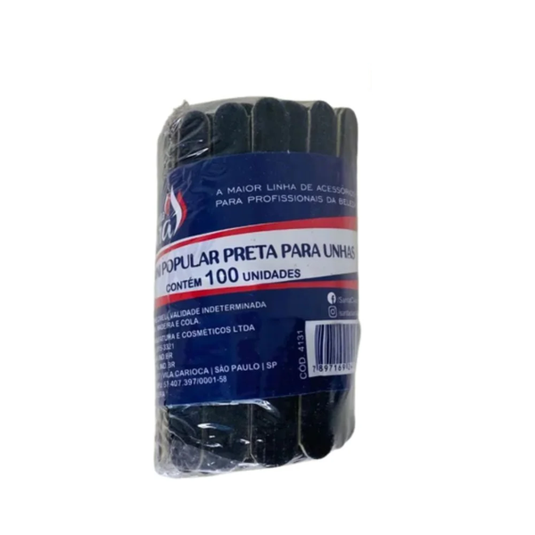 LIXA MINI POP PRETA C/100  SANTA CLARA