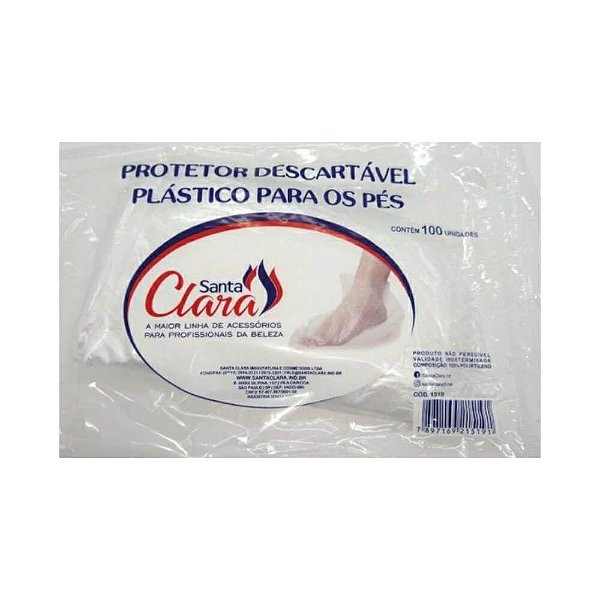 PROTETOR PLÁSTICO DESCARTÁVEL PARA OS PÉS SANTA CLARA 100UND