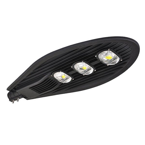 Luminária LED pública 150W preto COB 6500k bivolt IP66 Inmetro.