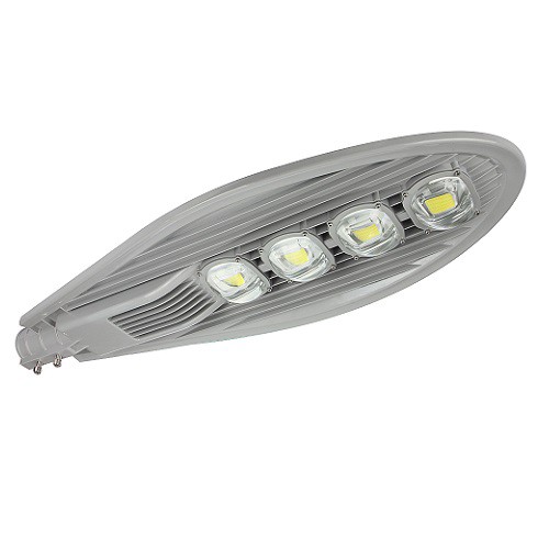 Luminária LED pública 200W cinza COB 6500k bivolt IP66 Inmetro.