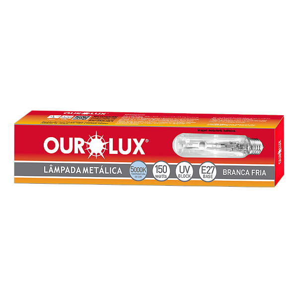 Lâmpada Metálica Tubular 150W E-27 5000K Ourolux.