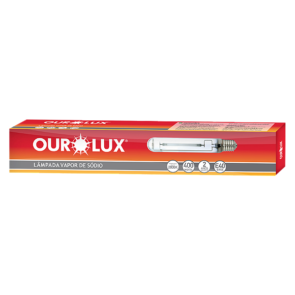 Lâmpada Sódio Tubular 400W E40 Ourolux.
