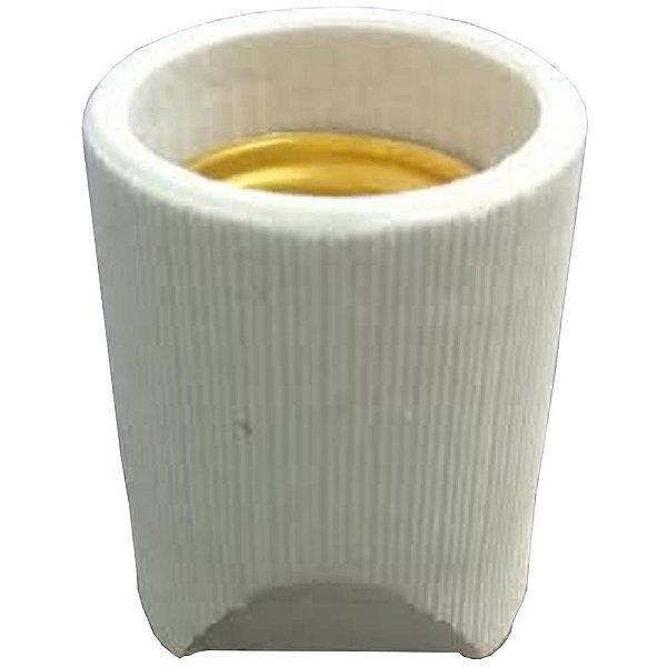 Soquete de ceramica E-27 com borne de 1 furo central.