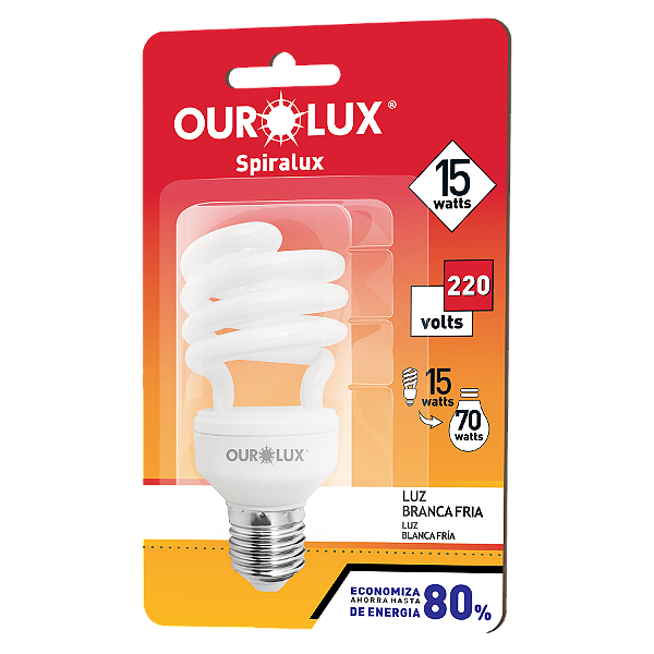 Lâmpada Fluorescente Spiralux 15W 220V 6400K.