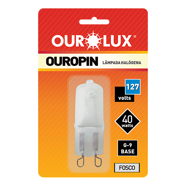 Lâmpada Halógena Ouropin G9 40W 127V Fosca.