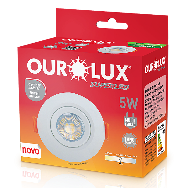 Superled Mini Spot 5W 4000K redondo bivolt.