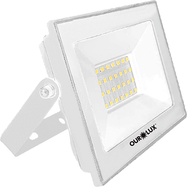 Superled Projetor Slim 30W SMD Branco 2.400 lúmens 6500K IP65 bivolt.