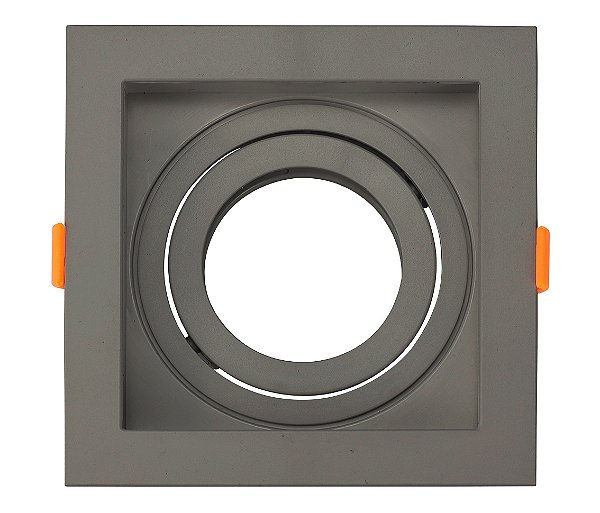Spot de embutir recuado quadrado PAR20 13X13X4,35cm policarbonato preto.