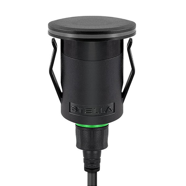 Balizador de solo chão LED Way Ring redondo externo 3000K 1W 24V IP67 360º Ø4,1X7,3cm policarbonato preto.