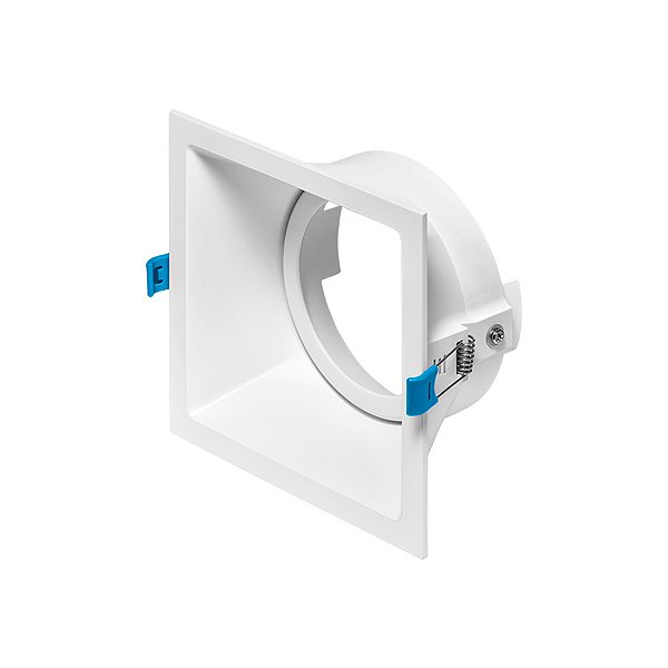 Plafon de embutir Square recuado quadrado AR111 16X16X7,9cm alumínio branco.