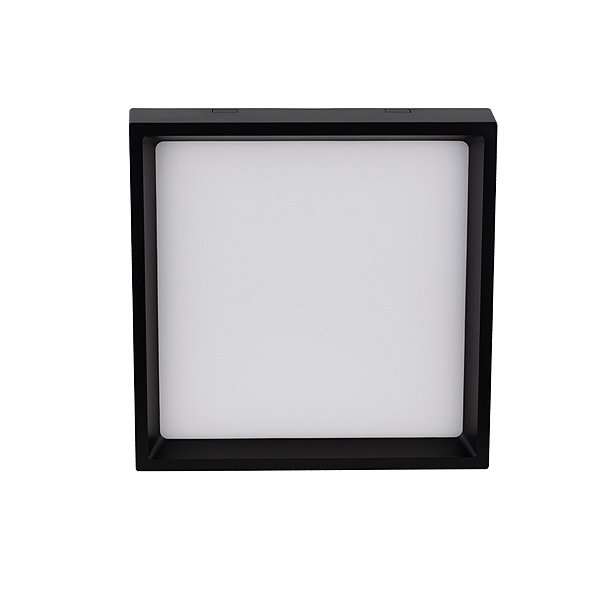 Plafon de sobrepor LED Deep recuado quadrado 4000K 22W bivolt 25,3X25,3X4,5cm policarbonato preto.