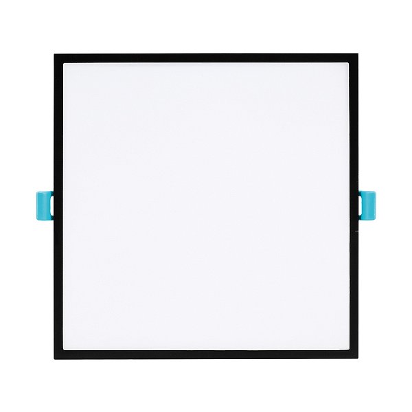 Plafon de embutir LED Edge quadrado 3000K 14W 110º bivolt 20x20x5,2cm policarbonato preto.