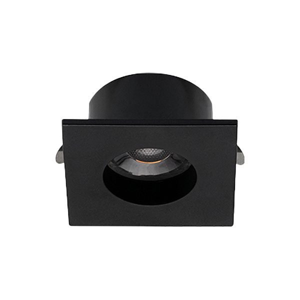 Plafon de embutir LED Móbili quadrado dimerizável para movelaria IRC90 2700K 2W 12V 3,7x3,7x1,9cm policarbonato e ABS preto.