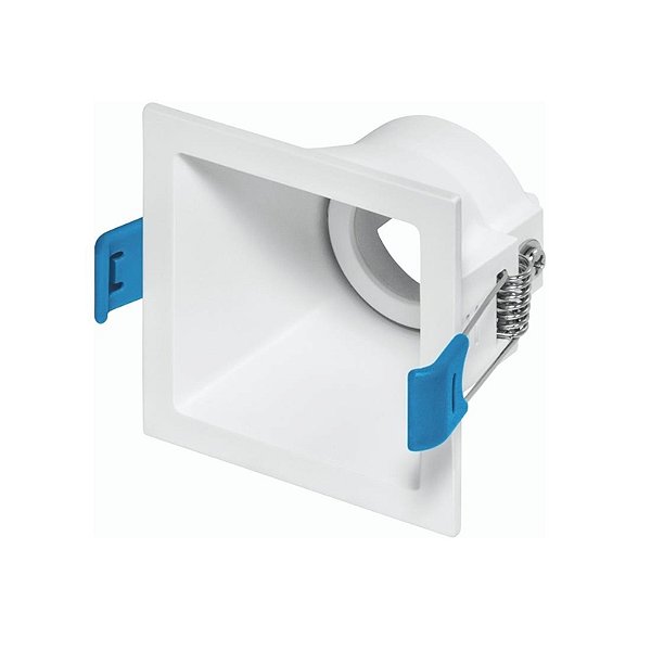 Plafon de embutir Square recuado quadrado Mini Dicroica 7,4x7,4x5,4cm alumínio branco.