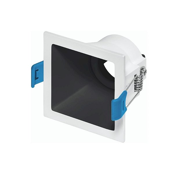 Plafon de embutir Square recuado quadrado Mini Dicroica 7,4x7,4x5,4cm alumínio branco e preto.