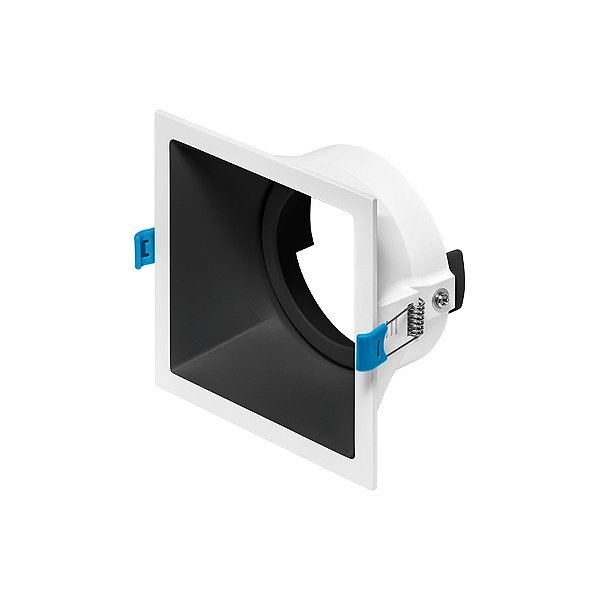 Plafon de embutir Square recuado quadrado PAR30 14x14x7,7cm alumínio branco e preto.