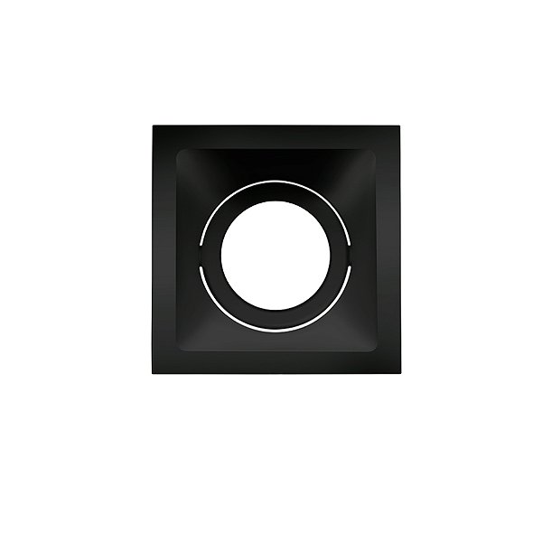 Plafon de embutir Square Ghost recuado quadrado AR70 11,2x11,2x10,5cm alumínio preto.