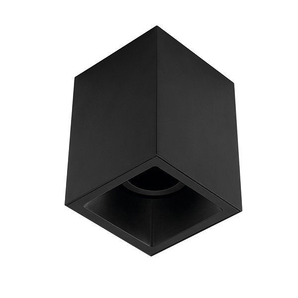 Plafon de sobrepor Square Out recuado quadrado direcionável PAR20 12X12X16,1cm alumínio preto.
