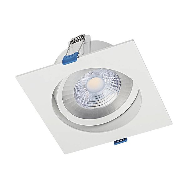 Plafon de embutir LED Easy recuado quadrado 30° 3000K 12W bivolt 14X14X7cm ABS branco.