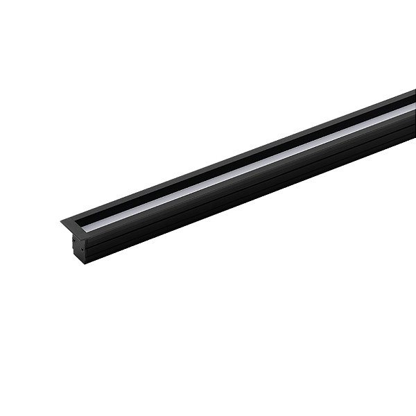 Perfil de embutir LED Archi recuado linear 2 metros IRC 93 2700K 28W 24V alumínio preto.