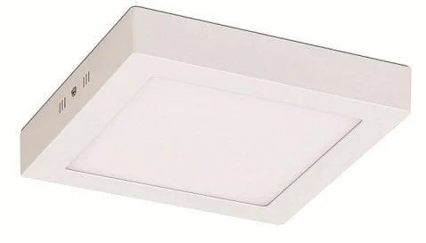 Luminária plafon led 12W 3000K branco quente quadrado sobrepor 17cm X 17cm.