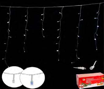 Cascata De Natal 400 LEDS Branco e Azul Fixa fio Branco 10,0m tomada macho e fêmea 127V.