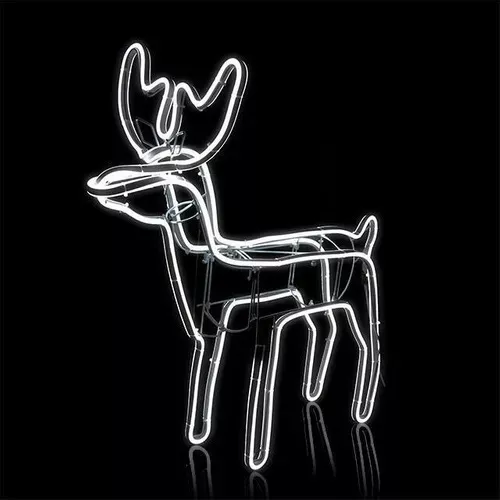Armação De Rena Neon macho Branco Frio com movimento 127V IP44 uso externo.