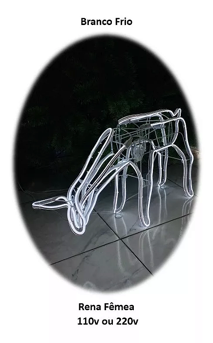 Armação De Rena Neon fêmea Branco Frio com movimento 220V IP44 uso externo.