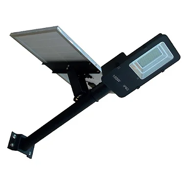 Luminária LED Pública 100W Preta Solar IP65 6500K INMETRO.