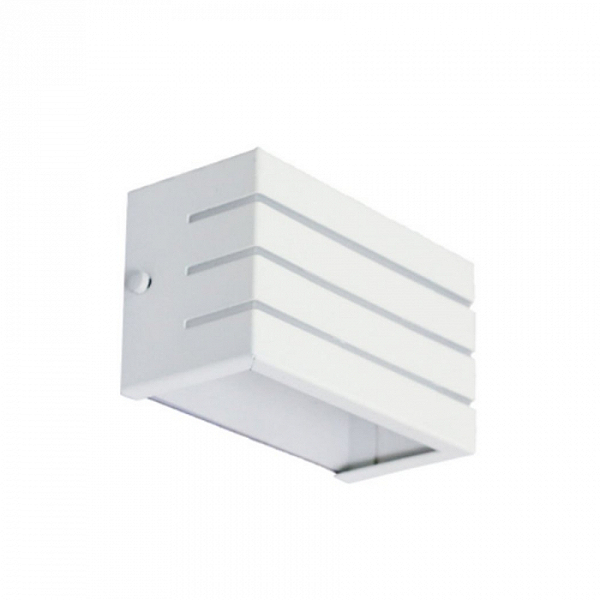 Arandela de Parede Barcelona Retangular Externo 9x15x7cm Alumínio e Vidro Branco.