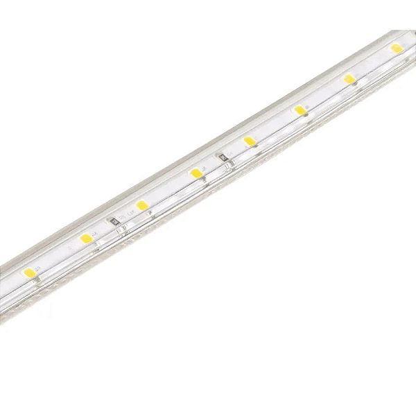 Fita LED 10W/M 3000K 127V IP67 uso externo potência total 50W.