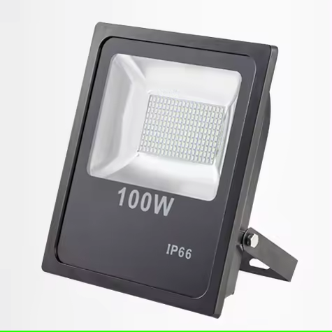 Refletor LED 100W 6500K preto SMD 6500K IP66 bivolt.