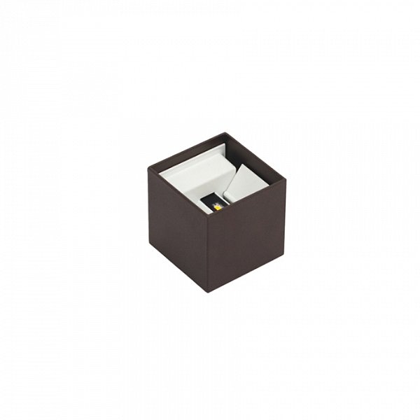 Arandela de Parede LED Flap Quadrado Facho Ajustável externo 3000K 6W Bivolt 10x10x10cm Alumínio Café.