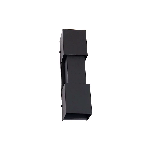 Arandela de Parede Madri grande 30x11x11cm Alumínio Preto sem Vidro para 2 lâmpadas.