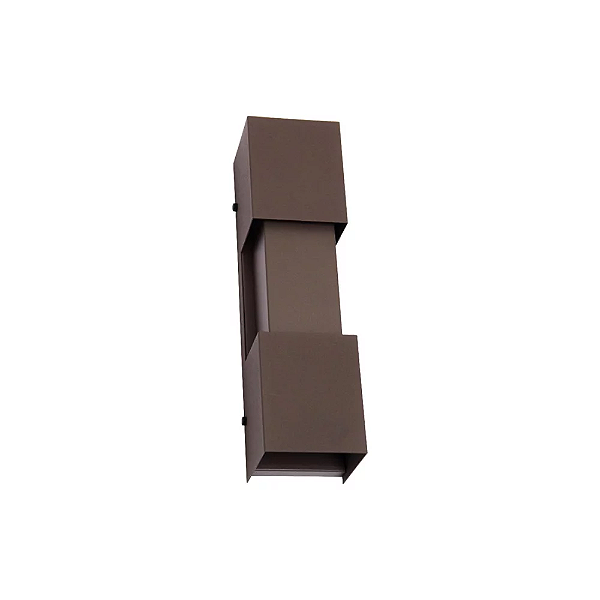 Arandela de Parede Madri média 25x8x10,5cm Alumínio Café sem Vidro para 2 lâmpadas.