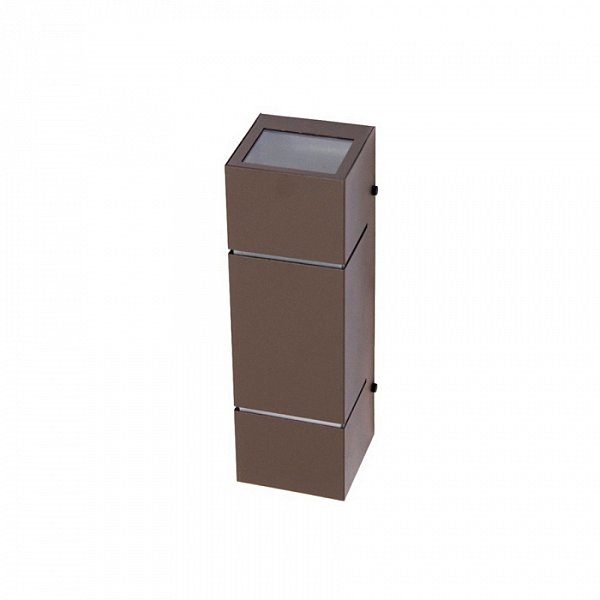 Arandela de Parede Paris Retangular externo 35x11x11cm Alumínio e Vidro Café.