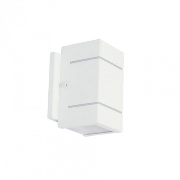 Arandela de Parede Verona Retangular externo 15x9x12cm Alumínio e Vidro Branco.