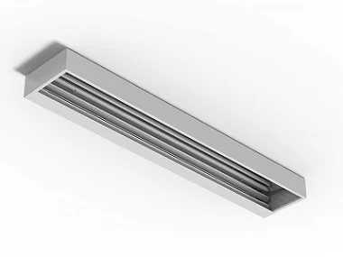 Luminária de sobrepor assimétrica em alto rendimento para 2 lâmpadas 18/20W 120cm.