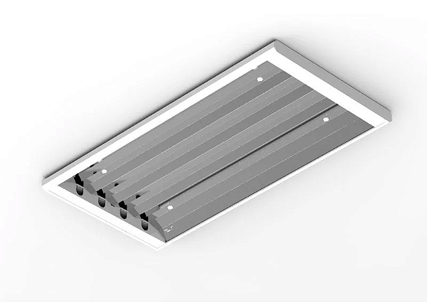 Luminária de sobrepor alto rendimento para 4 lâmpadas 18/20W 120cm.