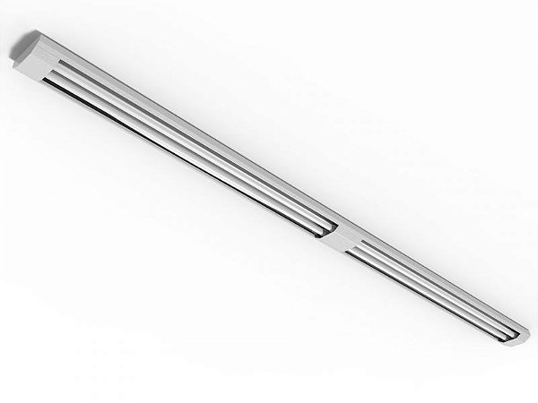 Luminária de sobrepor contínua com filme refletivo para 1+1 lâmpadas 18/20W 248cm.