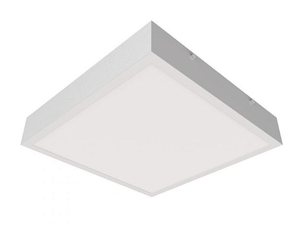 Luminária decorativa de sobrepor 42cm X 42cm com difusor em acrílico leitoso para 4 lâmpadas E27.