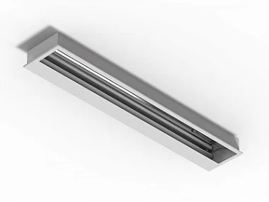 Luminária de embutir assimétrica em alto rendimento para 2 lâmpadas 18/20W 120cm.