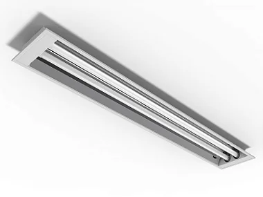 Luminária de embutir alto rendimento para 2 lâmpadas 18/20W 120cm.