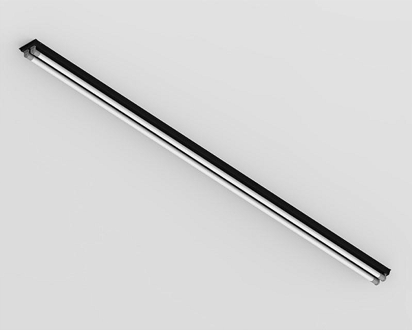 Luminária multifuncional na cor preta para 2 lâmpadas 36/40/45/65W 240cm (HO).