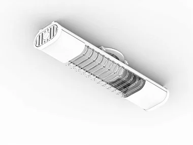 Luminária New Lamp branca corpo em chapa de aço para 2 lâmpadas E27.