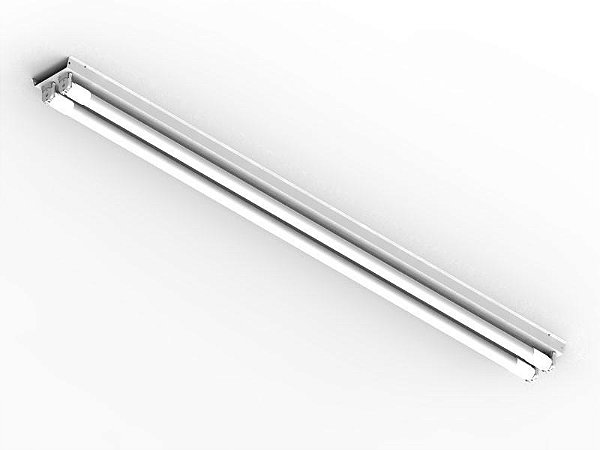 Luminária de sobrepor simples aberta para 2 lâmpadas 18/20W 120cm.